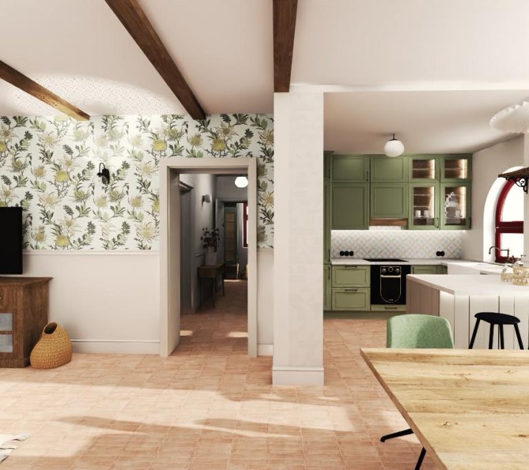 Remont domu jednorodzinnego - pokój dzienny - Petrohouse