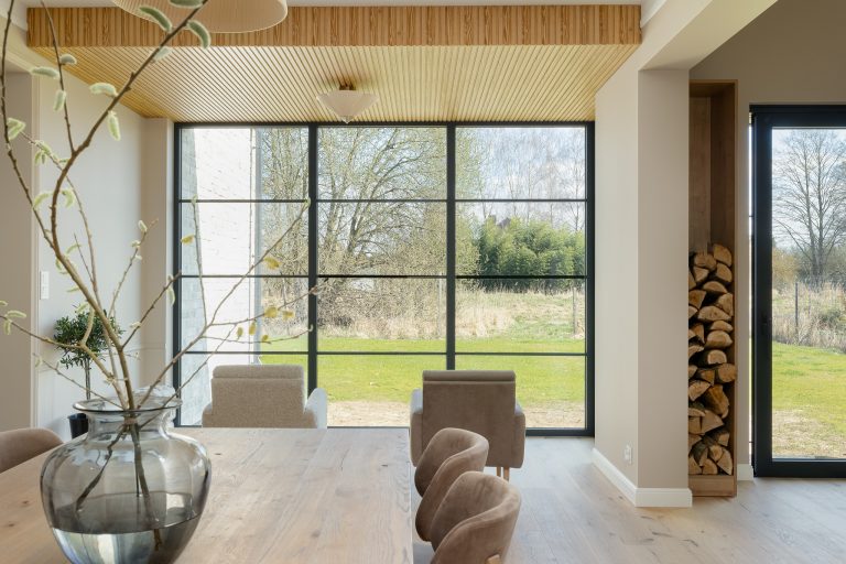 Remont domu jednorodzinnego - salon - Petrohouse